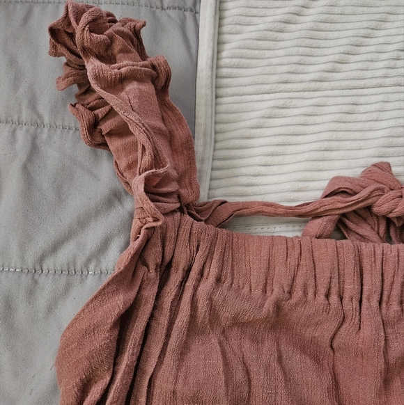 Blu Pepper Women's Ruffled Dress. Rust/Brown/orange. Size S - Picture 2 of 8